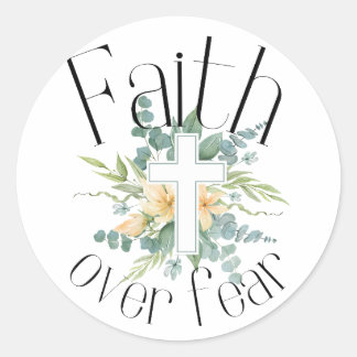 Adesivo Redondo Fé sobre o Medo
