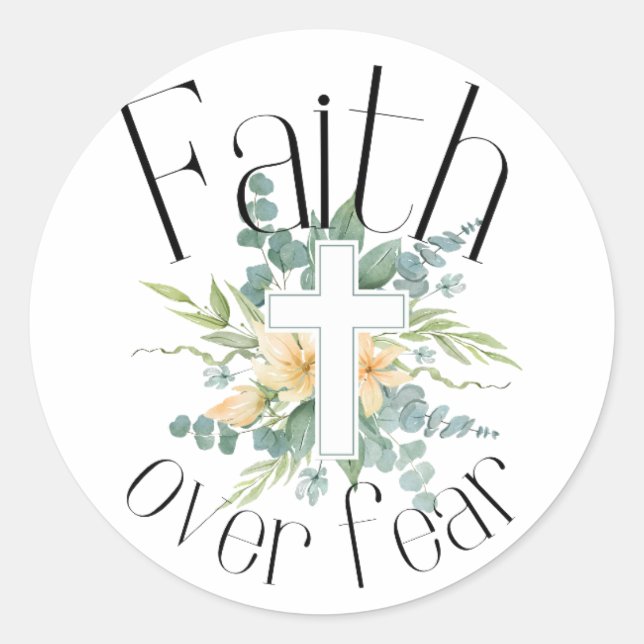 Adesivo Redondo Fé sobre o Medo (Frente)