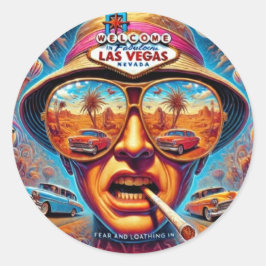Adesivo Redondo Fear and Loathing in Las Vegas