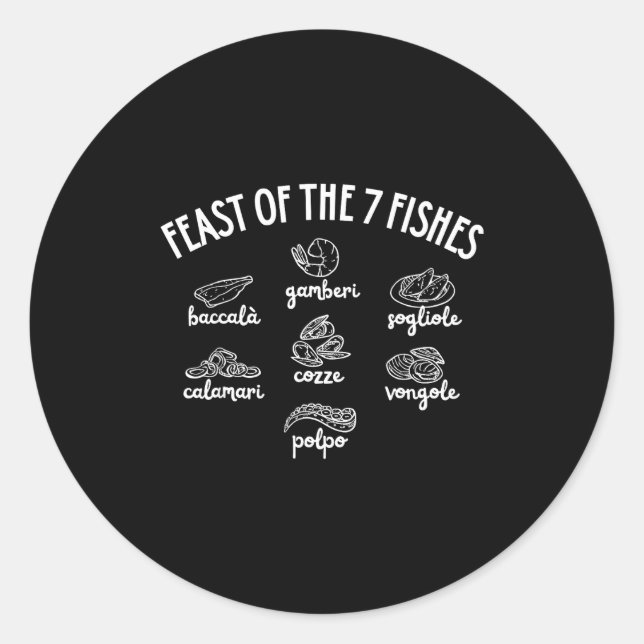 Adesivo Redondo Feast Of The 7 Fishes  (Frente)