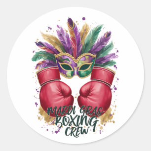 Adesivo Redondo Feather Mascarada Mardi Gras Festivas Boxando Glov