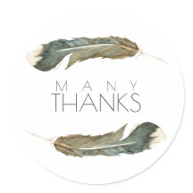 Feather Watercolor Duo | Muitos Obrigados