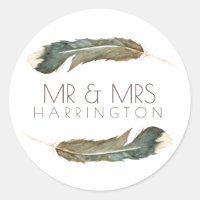 Feather Watercolor Duo | Sr. e Sra.