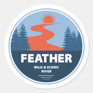 Adesivo Redondo Feather Wild E Scenic River