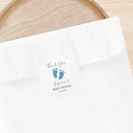 Adesivo Redondo Febre Azul-Glitter Bebê Obrigado