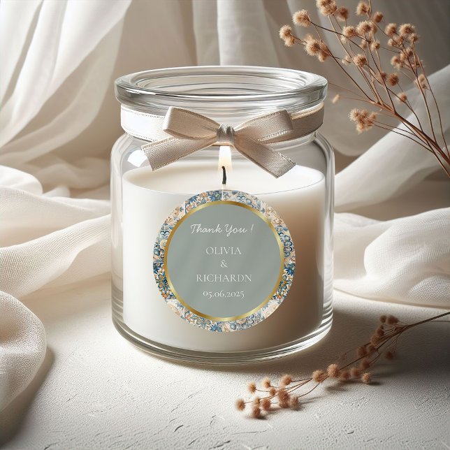 Adesivo Redondo Febre de Azulejo do Mediterrâneo: italiano Positan (Criador carregado)