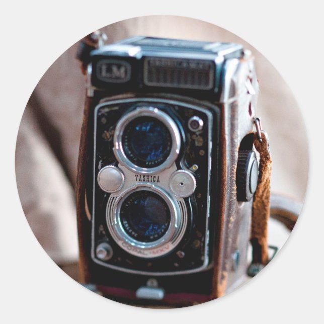 Adesivo Redondo Fechamento de uma câmara antiga (Frente)