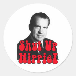 Adesivo Redondo Feche acima o Hippie -- Richard Nixon