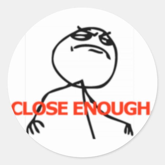 Adesivo Redondo Feche o suficiente face em quadrinhos (Frente)