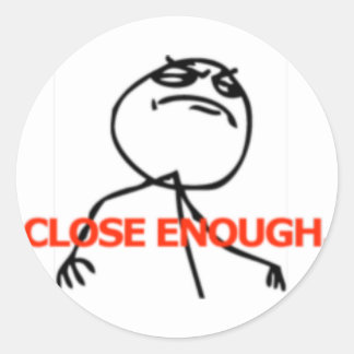 Adesivo Redondo Feche o suficiente face em quadrinhos