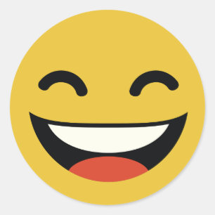 Adesivo Redondo Feche seus olhos rindo emoji