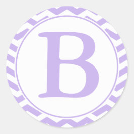 Adesivo Redondo Fecho de Envelope Púrpura redonda com monograma