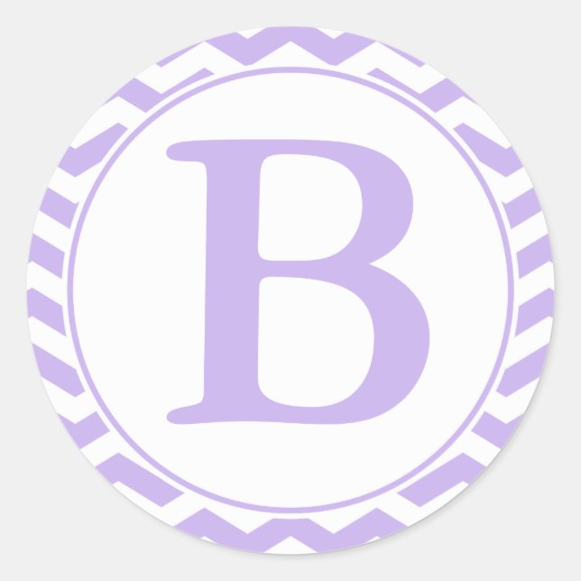 Adesivo Redondo Fecho de Envelope Púrpura redonda com monograma (Frente)