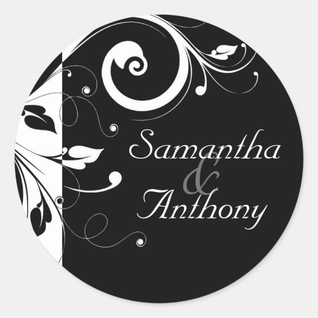 Adesivo Redondo Fecho de Envelope Reverso Preto + Branco (Frente)