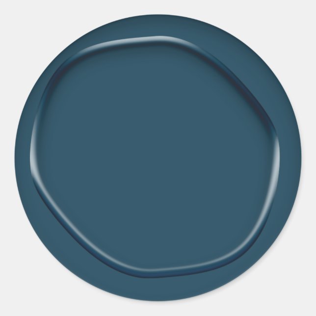 Adesivo Redondo Fecho de Envelope Vinheta Teal Wax-Look (Frente)
