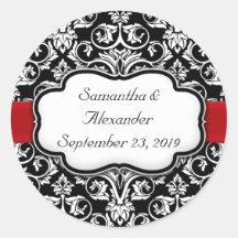 Fecho do envelope do Casamento tema damasco de fit