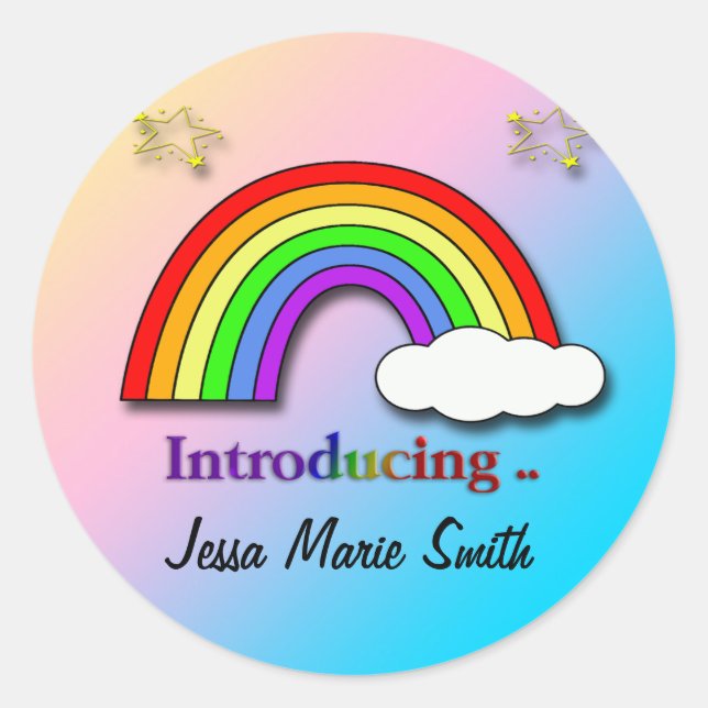 Adesivo Redondo Fecho do envelope do lançamento da nuvem Rainbow (Frente)