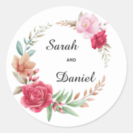 Adesivo Redondo Fecho do envelope Rosa preto e Rosa claro