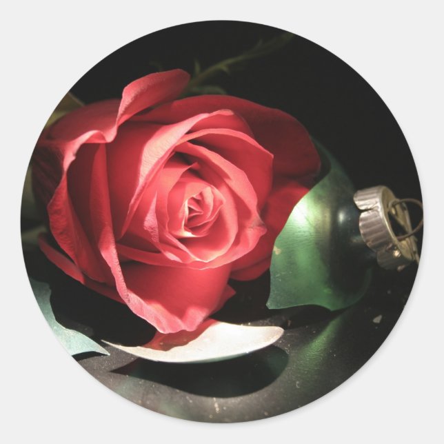 Adesivo Redondo Fechos de cartão de Natal personalizáveis para Ros (Frente)