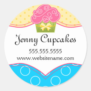 Adesivo Redondo Fechos de Cupcake