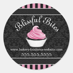 Adesivo Redondo Fechos de Cupcake Elegante
