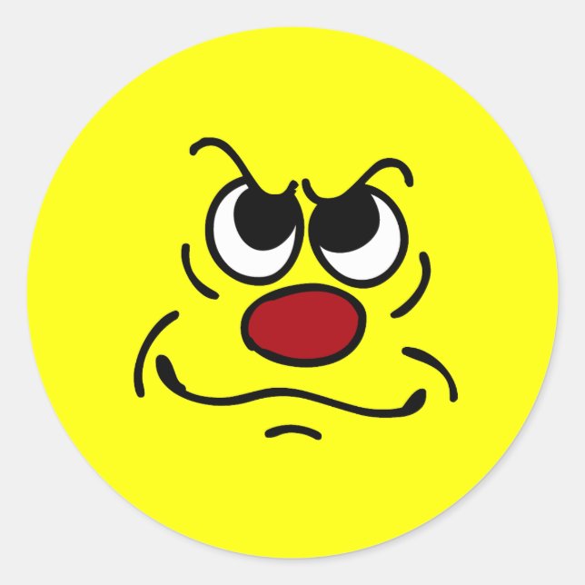 Adesivo Redondo Fed Up Face Grumpey (Frente)