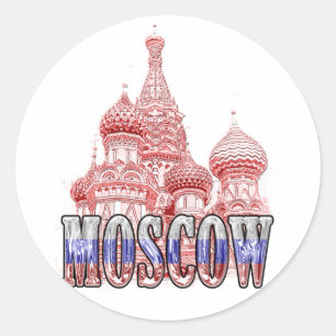 Adesivo Redondo Federação Russa de Moscou