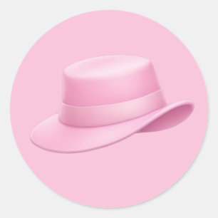 Adesivo Redondo Fedora Emoji Rosa -