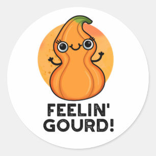 Adesivo Redondo Feelin Gourd Funny Veggie Pun