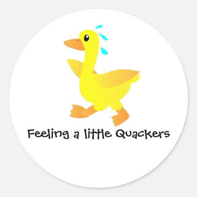 Adesivo Redondo Feeling a little Quackers Duck Humor (Frente)