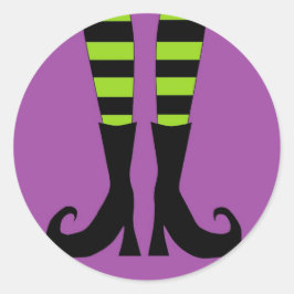 Adesivo Redondo Feet de bruxa de Halloween