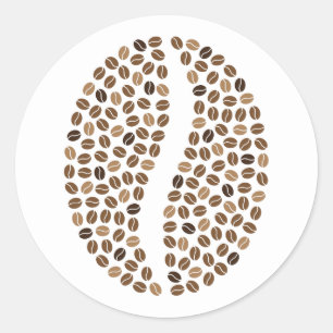 Adesivo Redondo feijões de café