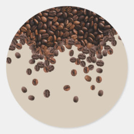 Adesivo Redondo Feijões de café