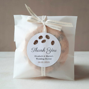 Adesivo Redondo Feijões De Café Com Aquarela Perfeita Obrigado