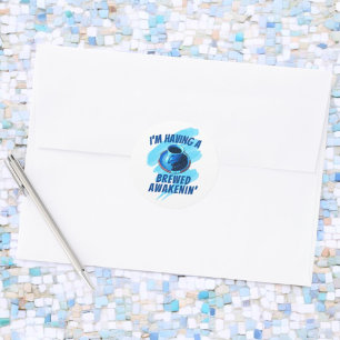 Adesivo Redondo Feijões de Saucer De Café De Festa De Café