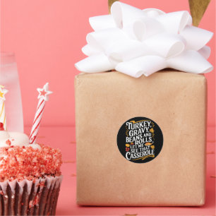 Adesivo Redondo Feijões E Rolos Turcos Deixam-Me Ver Casserole