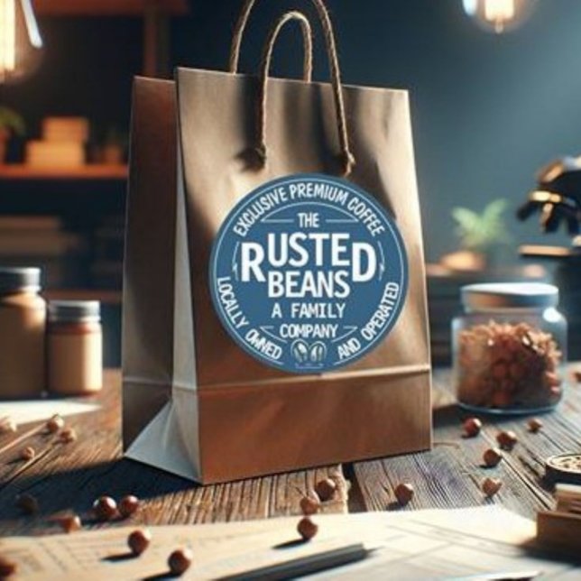 Adesivo Redondo Feijões Rostos - Café (Criador carregado)