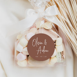 Adesivo Redondo Feira | Casamento de Script Manuscrito Moderno