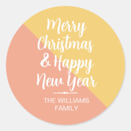 Adesivo Redondo Feira de Envelope de Natal Feliz