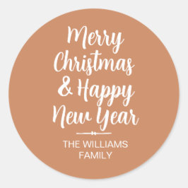 Adesivo Redondo Feira de Envelope de Natal Feliz