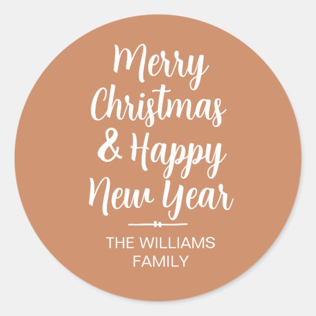 Adesivo Redondo Feira de Envelope de Natal Feliz (Frente)