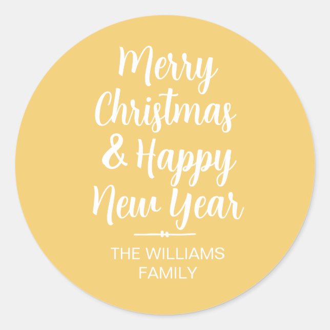 Adesivo Redondo Feira de Envelope de Natal Feliz (Frente)