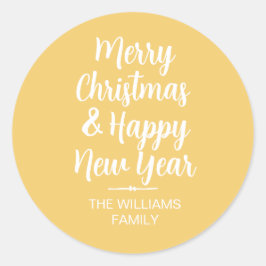 Adesivo Redondo Feira de Envelope de Natal Feliz