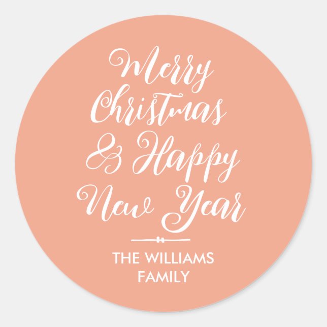 Adesivo Redondo Feira de Envelope de Natal Feliz (Frente)