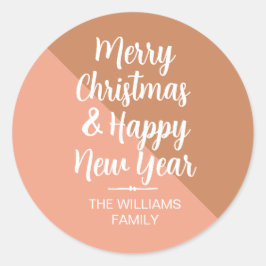 Adesivo Redondo Feira de Envelope de Natal Feliz