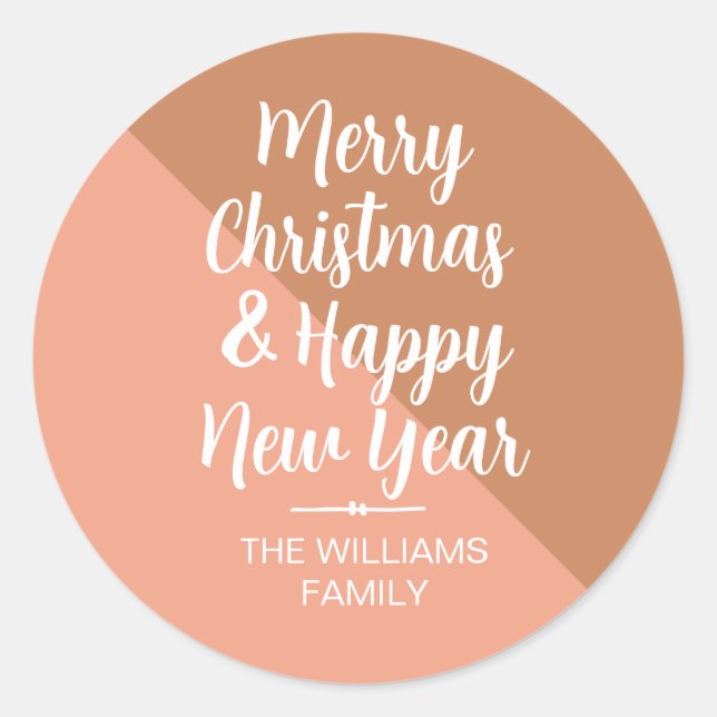 Adesivo Redondo Feira de Envelope de Natal Feliz (Frente)