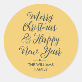 Adesivo Redondo Feira de Envelope de Natal Feliz