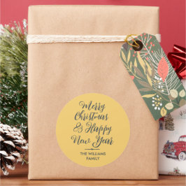 Adesivo Redondo Feira de Envelope de Natal Feliz