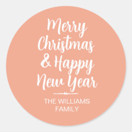 Adesivo Redondo Feira de Envelope de Natal Feliz