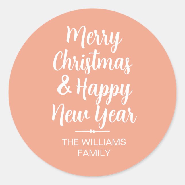 Adesivo Redondo Feira de Envelope de Natal Feliz (Frente)